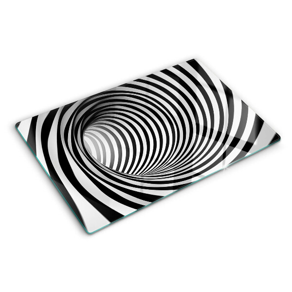 Glazen snijplanken Spiraalpatroon in zwart-wit tinten