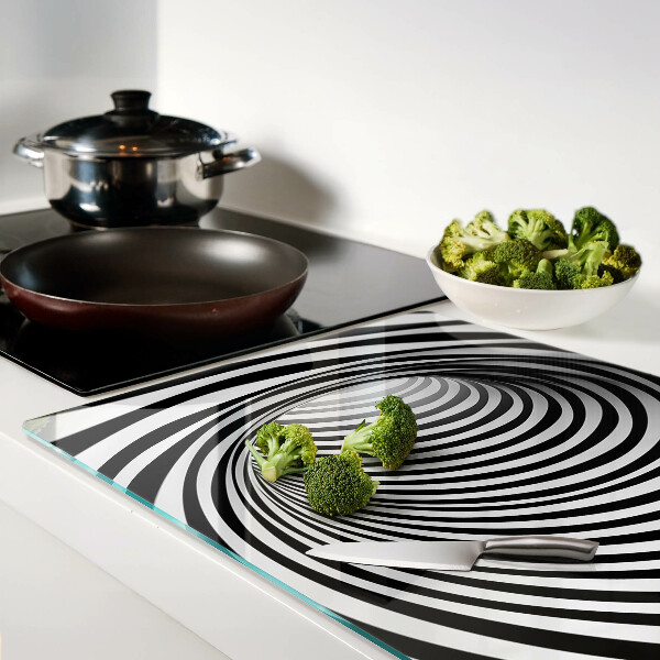 Szklana deska do krojenia Wzór spirali w odcieniach czerni i bieli