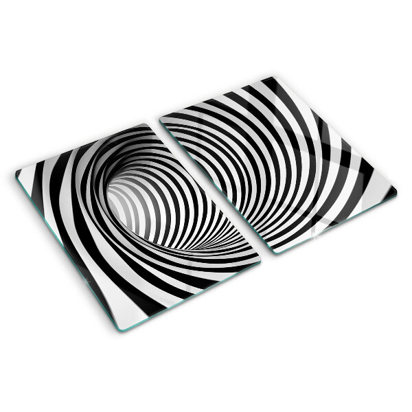 Szklana deska do krojenia Wzór spirali w odcieniach czerni i bieli