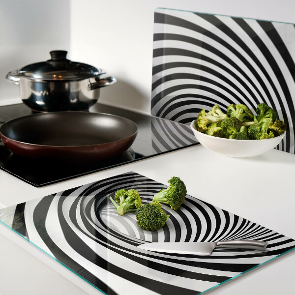 Szklana deska do krojenia Wzór spirali w odcieniach czerni i bieli