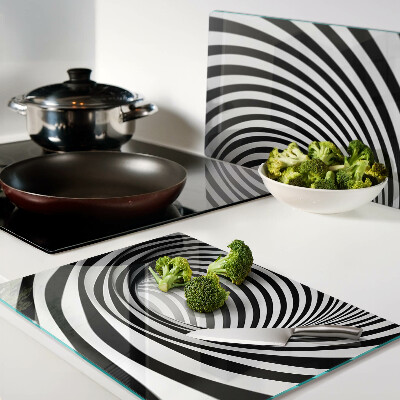 Glazen snijplanken Spiraalpatroon in zwart-wit tinten