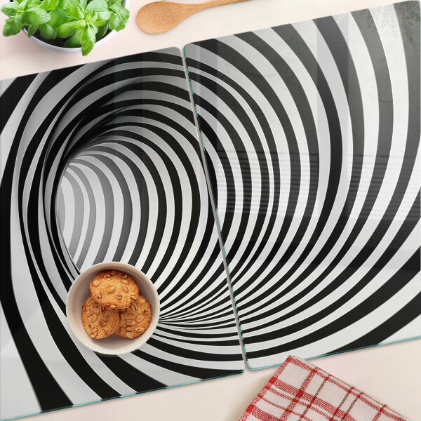 Szklana deska do krojenia Wzór spirali w odcieniach czerni i bieli