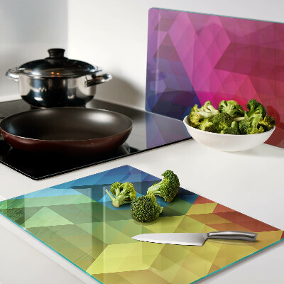 Szklana deska do krojenia Kolorowa geometria w trójkątach