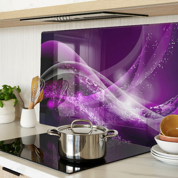 Szklana deska do krojenia Fioletowe fale z efektem świetlnym