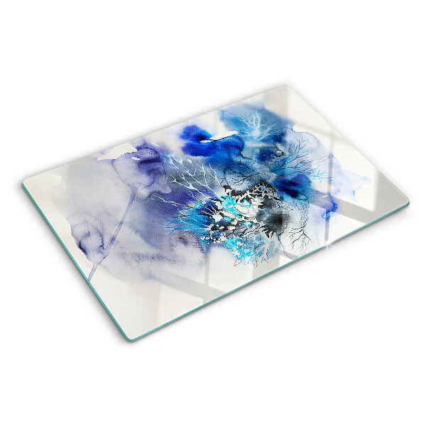 Szklana deska kuchenna Abstrakcyjne niebieskie wzory