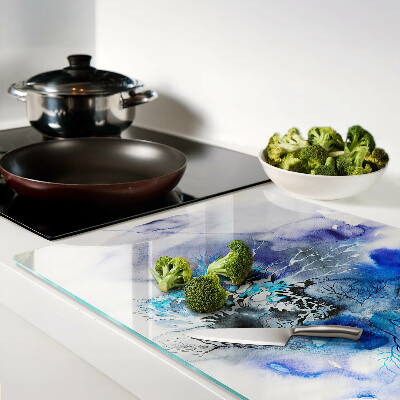 Szklana deska kuchenna Abstrakcyjne niebieskie wzory