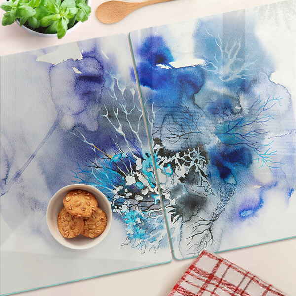 Szklana deska kuchenna Abstrakcyjne niebieskie wzory
