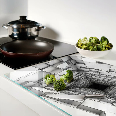 Deska kuchenna szklana Trójwymiarowy labirynt sześcianów