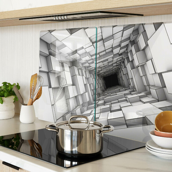 Deska kuchenna szklana Trójwymiarowy labirynt sześcianów