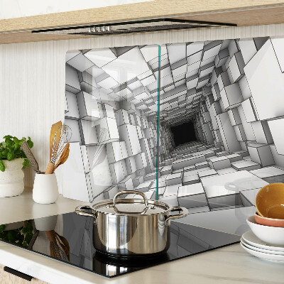 Deska kuchenna szklana Trójwymiarowy labirynt sześcianów