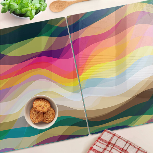 Deska kuchenna szklana Abstrakcyjne fale kolorów