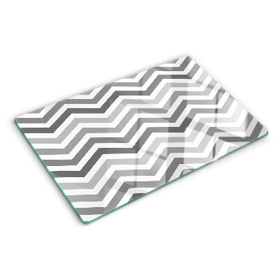 Glazen snijplanken Zigzaglijnen in grijstinten