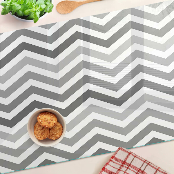 Szklana deska do krojenia Zygzaki w odcieniach szarości