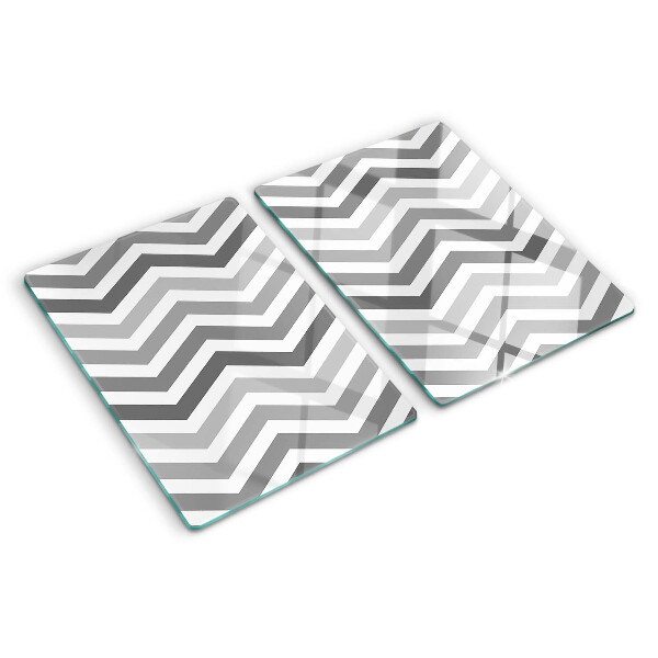Szklana deska do krojenia Zygzaki w odcieniach szarości