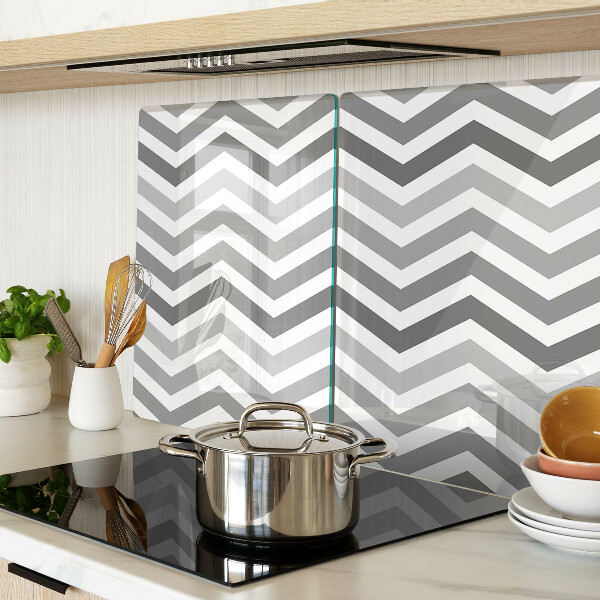 Szklana deska do krojenia Zygzaki w odcieniach szarości