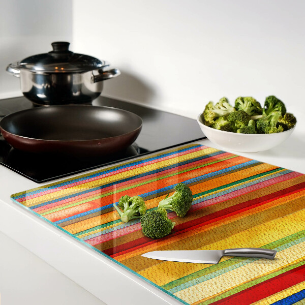 Szklana deska kuchenna Kolorowe pasy abstrakcyjne