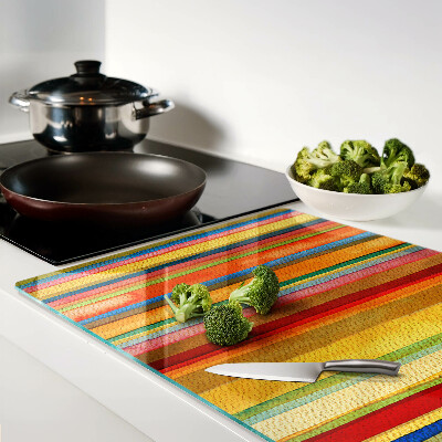 Szklana deska kuchenna Kolorowe pasy abstrakcyjne