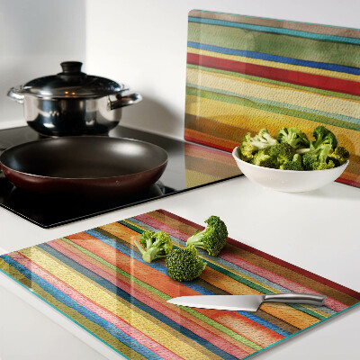 Szklana deska kuchenna Kolorowe pasy abstrakcyjne