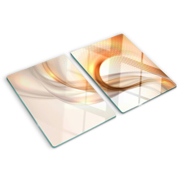 Szklana deska kuchenna Fale świetlne w odcieniach złota