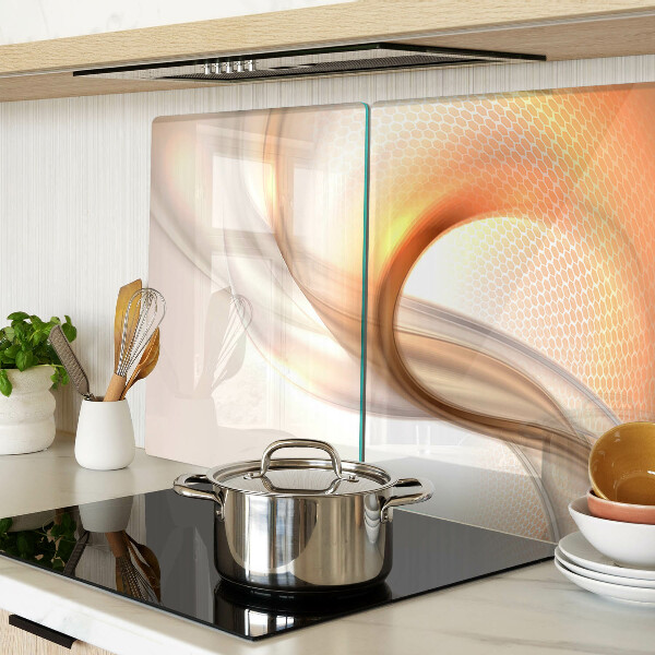 Szklana deska kuchenna Fale świetlne w odcieniach złota