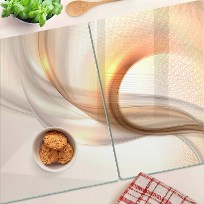 Szklana deska kuchenna Fale świetlne w odcieniach złota