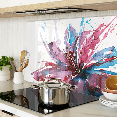 Szklana deska kuchenna Kwiatowe akwarele w intensywnych kolorach