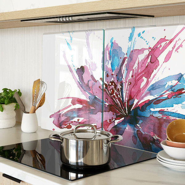 Szklana deska kuchenna Kwiatowe akwarele w intensywnych kolorach