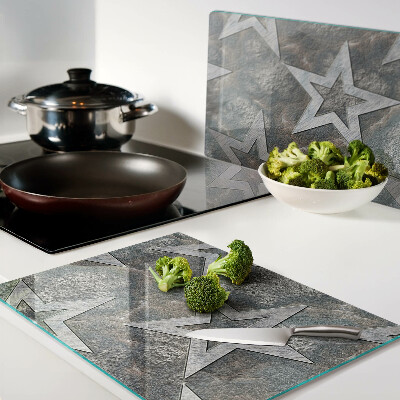 Snijplanken van glas Sterren op een textuurachtergrond