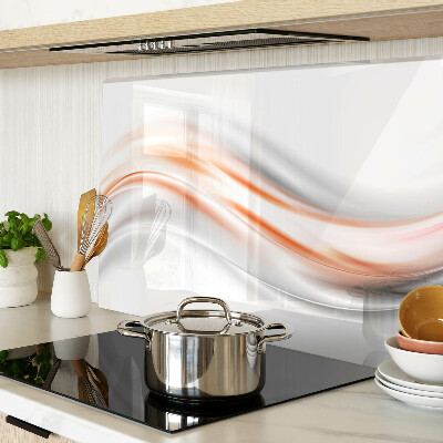 Deska kuchenna szklana Fale w odcieniach pomarańczy i szarości