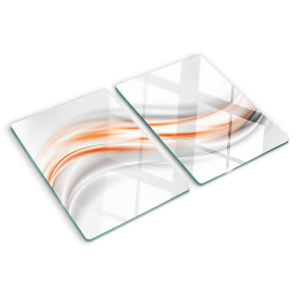 Deska kuchenna szklana Fale w odcieniach pomarańczy i szarości