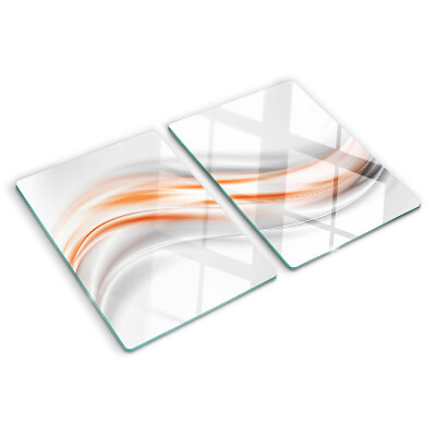Deska kuchenna szklana Fale w odcieniach pomarańczy i szarości