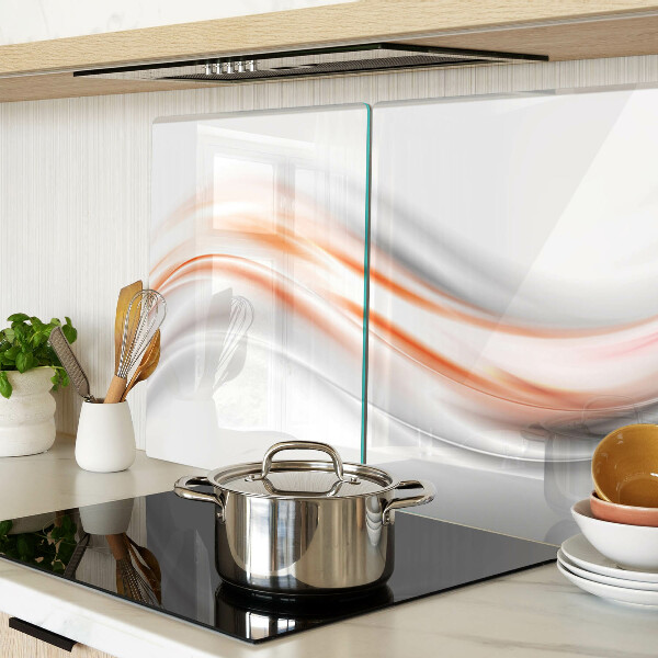 Deska kuchenna szklana Fale w odcieniach pomarańczy i szarości