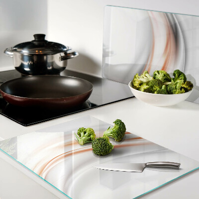 Deska kuchenna szklana Fale w odcieniach pomarańczy i szarości