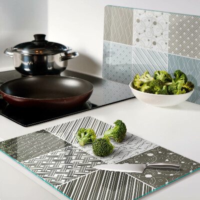 Snijplanken van glas Geometrische patronen en lijnen