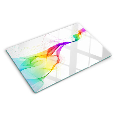 Glazen snijplanken Regenbooggolven van kleuren