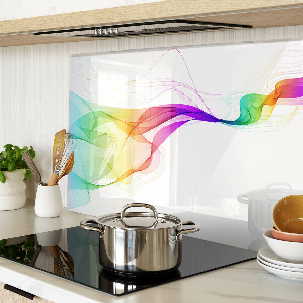 Szklana deska kuchenna Tęczowe fale kolorów