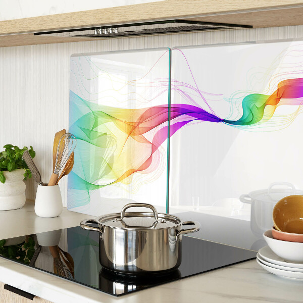 Szklana deska kuchenna Tęczowe fale kolorów
