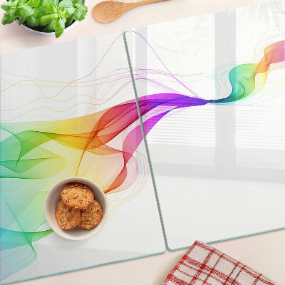 Szklana deska kuchenna Tęczowe fale kolorów