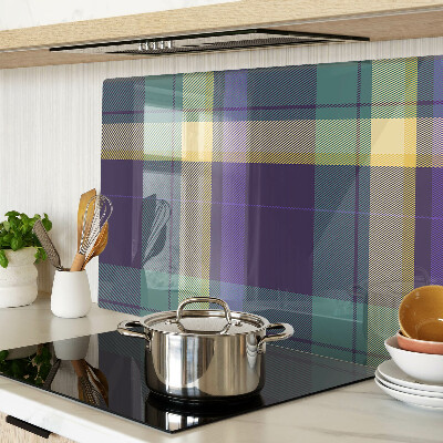 Szklana deska kuchenna Krata w odcieniach fioletu i zieleni