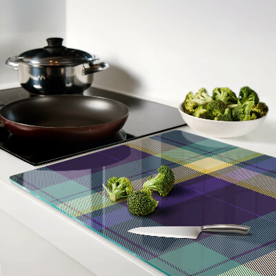 Szklana deska kuchenna Krata w odcieniach fioletu i zieleni