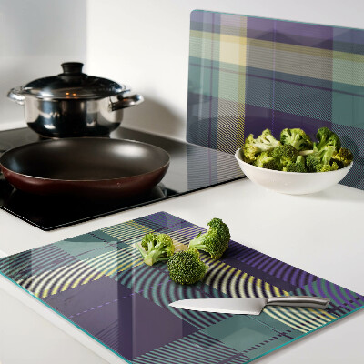 Szklana deska kuchenna Krata w odcieniach fioletu i zieleni