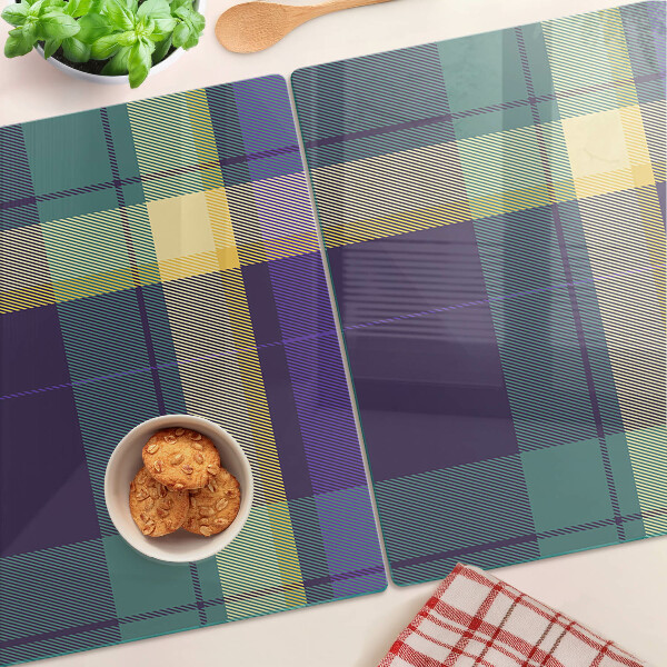Szklana deska kuchenna Krata w odcieniach fioletu i zieleni