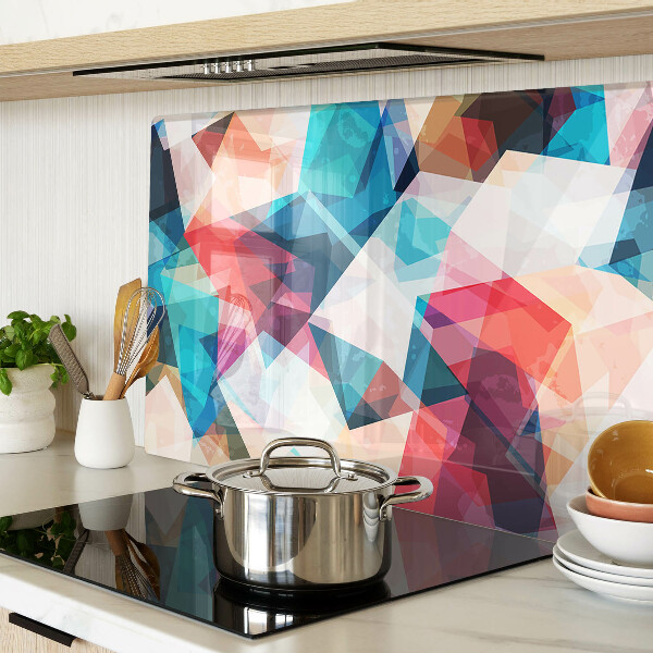 Szklana deska kuchenna Abstrakcyjne geometrie w pastelowych kolorach