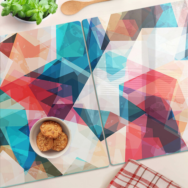 Szklana deska kuchenna Abstrakcyjne geometrie w pastelowych kolorach