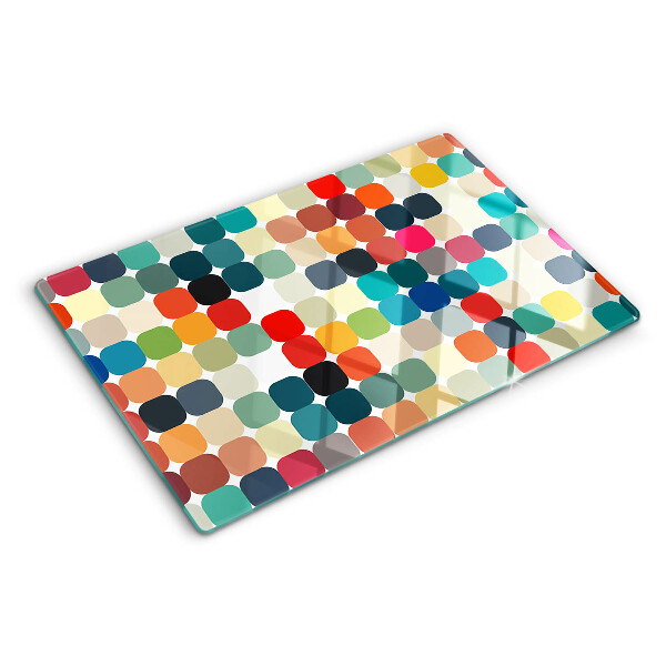 Glazen snijplanken Gekleurde cirkels in een raster