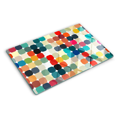 Szklana deska do krojenia Kolorowe kółka w siatce