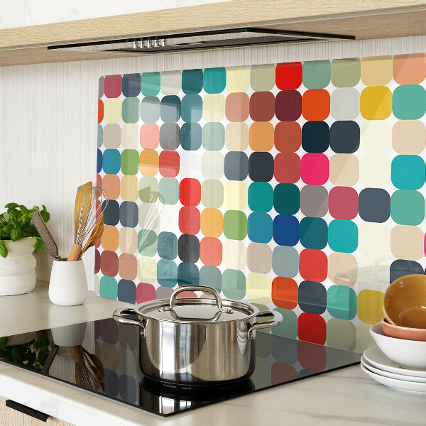 Glazen snijplanken Gekleurde cirkels in een raster