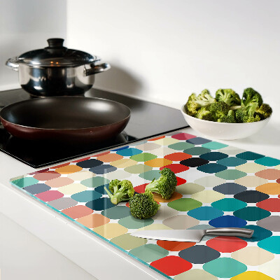 Szklana deska do krojenia Kolorowe kółka w siatce