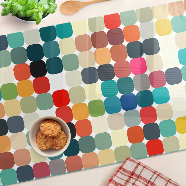 Szklana deska do krojenia Kolorowe kółka w siatce