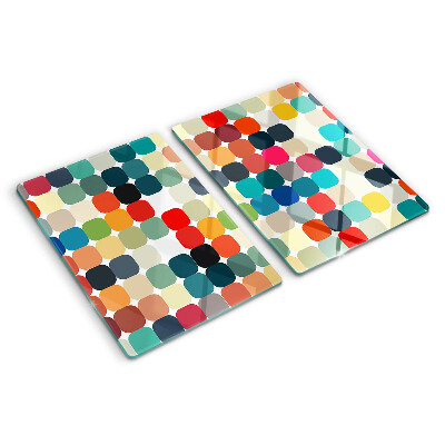 Szklana deska do krojenia Kolorowe kółka w siatce